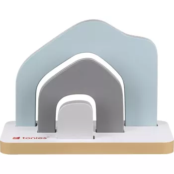 TONIES Mini estantería de suelo - casa 11003995 (rosa) - estantería de suelo rosa en forma de casa de MDF con 2 baldas, 3 compartimentos, para habitación infantil, habitación de bebé, certificada EN 71