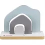 TONIES Mini estantería de suelo - casa 11003995 (rosa) - estantería de suelo rosa en forma de casa de MDF con 2 baldas, 3 compartimentos, para habitación infantil, habitación de bebé, certificada EN 71