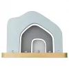 TONIES Mini estantería de suelo - casa 11003995 (rosa) - estantería de suelo rosa en forma de casa de MDF con 2 baldas, 3 compartimentos, para habitación infantil, habitación de bebé, certificada EN 71