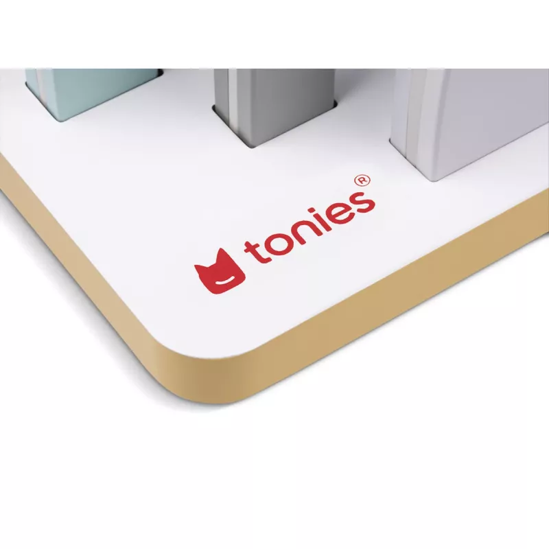 TONIES Mini estantería de suelo - casa 11003995 (rosa) - estantería de suelo rosa en forma de casa de MDF con 2 baldas, 3 compartimentos, para habitación infantil, habitación de bebé, certificada EN 71