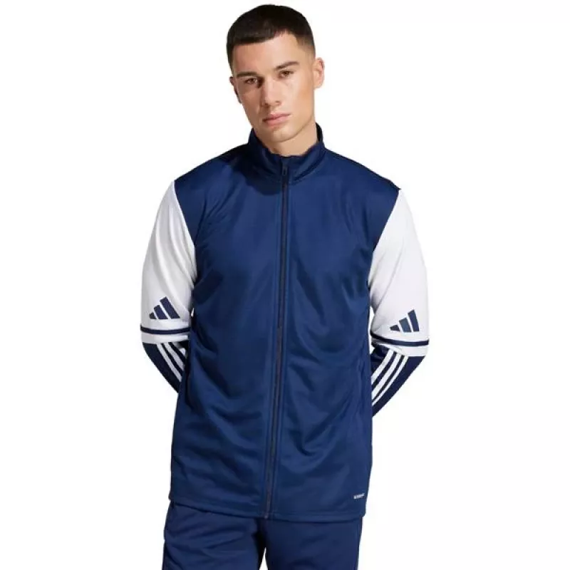 adidas Squadra 25 Sudadera de entrenamiento para hombre, manga larga, Azul marino/Blanco, Talla L
