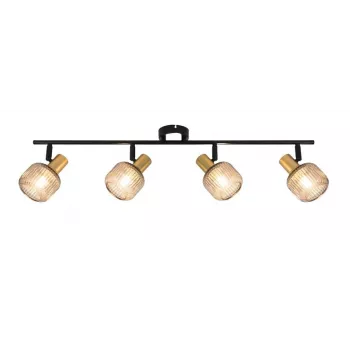 Spot Light Shadow 4XE14 negro/oro - aplique de techo/pared orientable de 4 luces