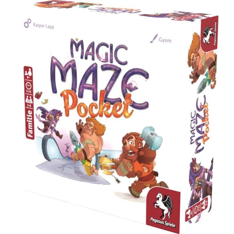 PEGASUS Magic Maze Pocket Juego de laberinto cooperativo en tiempo real, 1-4 jugadores, a partir de 8 años, 15 minutos