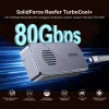UNITEK Carcasa para SSD M.2 NVMe USB4 con refrigeración activa, 80Gbps, sin herramientas, aluminio, USB-C