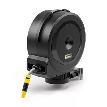 Kärcher Hose Box HBX 5.30 enrollador de manguera de jardín automático de pared, 30 m, 1/2 pulgadas, amarillo/negro