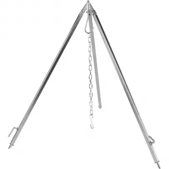 Petromax d1 trípode con cadena ajustable y gancho en S para cocinar al fuego