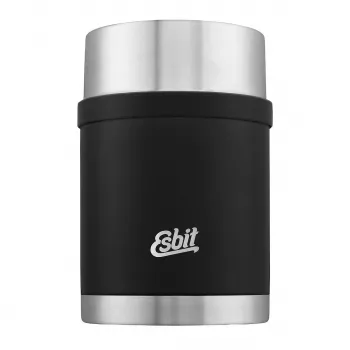 Esbit Sculptor Food Jug 0,75L negro – recipiente isotérmico al vacío a prueba de fugas para alimentos con tapa cuenco y cuchara plegable