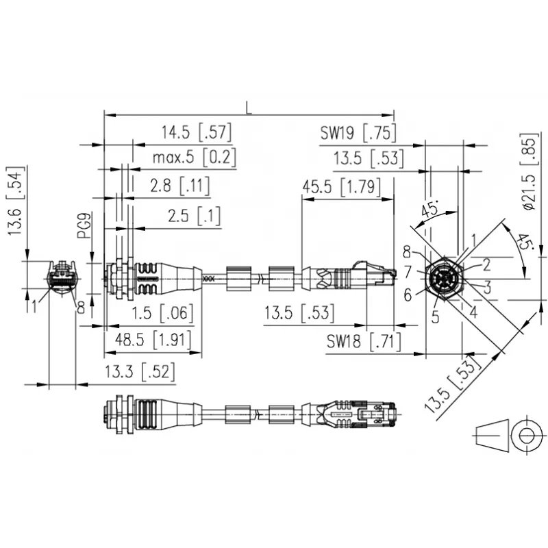 METZ CONNECT 142M2X25100 Cable Ethernet industrial - 10 m Cat 6a S/FTP, conector macho M12 X-codificado a conector macho RJ45, libre de halógenos Verde