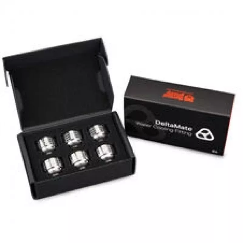 Thermal Grizzly DeltaMate Racor para tubo, Latón - Níquel brillante, HT16, pack de 6