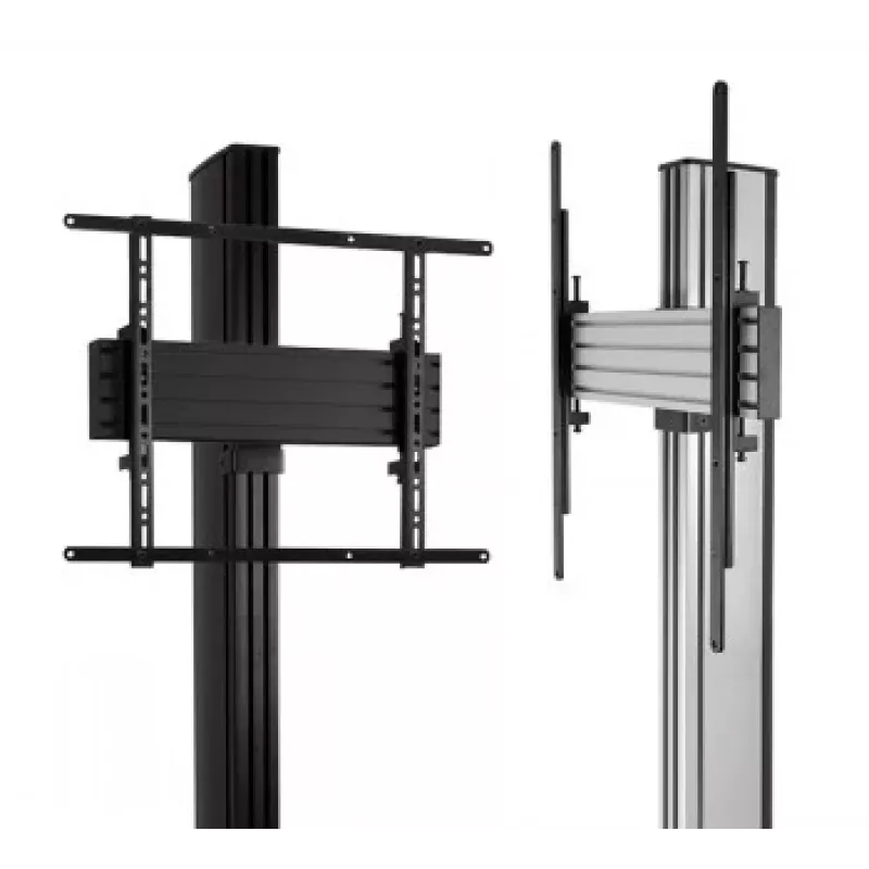B-TECH AV SYSTEM X - soporte de suelo universal de doble pila para pantallas planas (VESA 600 x 400) - 2,4 m, negro