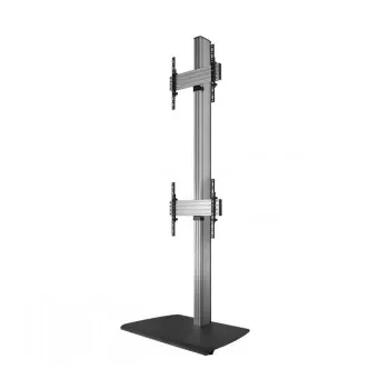 B-TECH AV SYSTEM X - soporte de suelo universal de doble pila para pantallas planas (VESA 600 x 400) - 2,4 m, negro