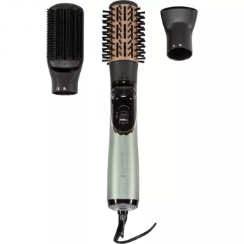 Remington AS 5860 Botanicals Secador-modelador de aire con cuidado iónico, 1200 W, cepillo de cerdas mixtas 50mm, boquilla concentradora, accesorio de volumen para raíces, golpe de aire frío, revestimiento cerámico avanzado con aloe vera, jojoba y extracto de rosa, negro