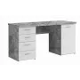 MT926-C264 Escritorio con efecto hormigón y estructura de acero blanca, 120x60x75 cm