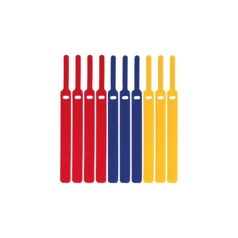 LABEL THE CABLE LTC BASIC STRAPS Bridas de cable de velcro, 17 cm, pack de 10, multicolor (azul, amarillo, rojo)