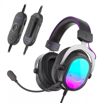 Auriculares gaming FIFINE H16 con sonido envolvente 7.1 y RGB - negro