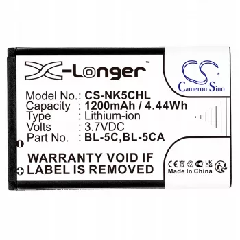 Batería de Li-ion Cameron Sino 1200mAh para Nokia BL-5C, BL-5CA, Teltonika, Lark BL-6SP