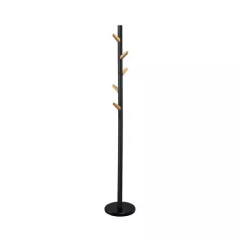Perchero de pie W66 Negro 177 cm, acero con recubrimiento en polvo, capacidad de carga 15 kg