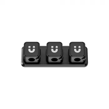 UNITEK SnapHold Organizador de cables magnético para escritorio (set de 3+1), Negro