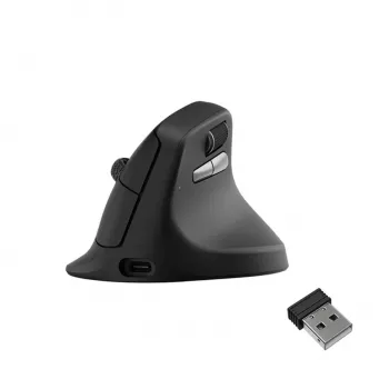 Keychron M5-A29 Ratón gaming inalámbrico ergonómico vertical PixArt 3311 1K negro