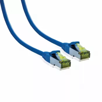 IT-BUDGET Full Copper Premium cable de parcheo Cat.6A con cable bruto Cat.7 600 MHz libre de halógenos PoE+ 10Gbps azul 3m