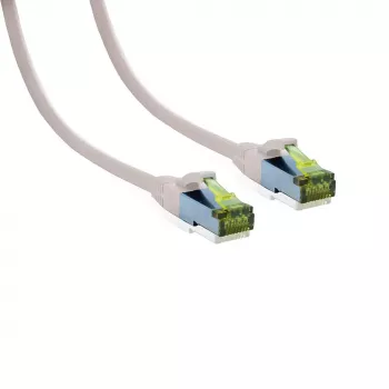 IT-BUDGET cable de red Cat.6A S/FTP LSZH, 0,5 m, blanco, 10Gbps, PoE+, 600MHz, cobre