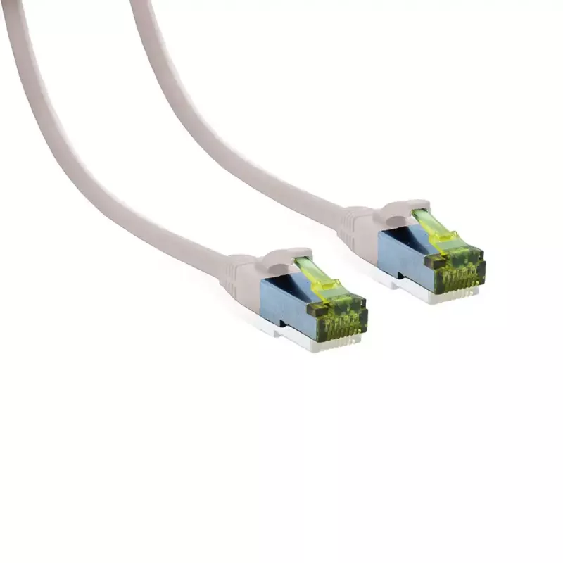 IT-BUDGET cable de red Cat.6A S/FTP LSZH, 0,5 m, blanco, 10Gbps, PoE+, 600MHz, cobre