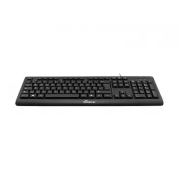 MediaRange MROS109-GR teclado USB con cable, distribución QWERTY griego, negro, 105 teclas, membrana, cable de 1,5 m