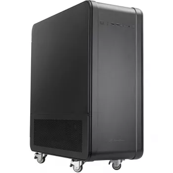 Caja torre Micro-ATX SilverStone Technology ALTA G1M - Negra, cristal templado, rotación de placa base 90°, ventilador Air Penetrator de 180mm