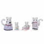 EPOCH Sylvanian Families Set de figuras de la familia de leopardos de las nieves - 4 figuras coleccionables con pelo