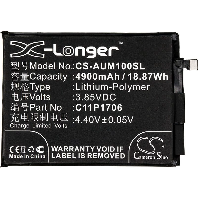 Batería de polímero de litio Cameron Sino 5000 mAh para ASUS Zenfone Max Pro M1/M2 (C11P1706, 0B200-02870200, CS-AUM100SL)