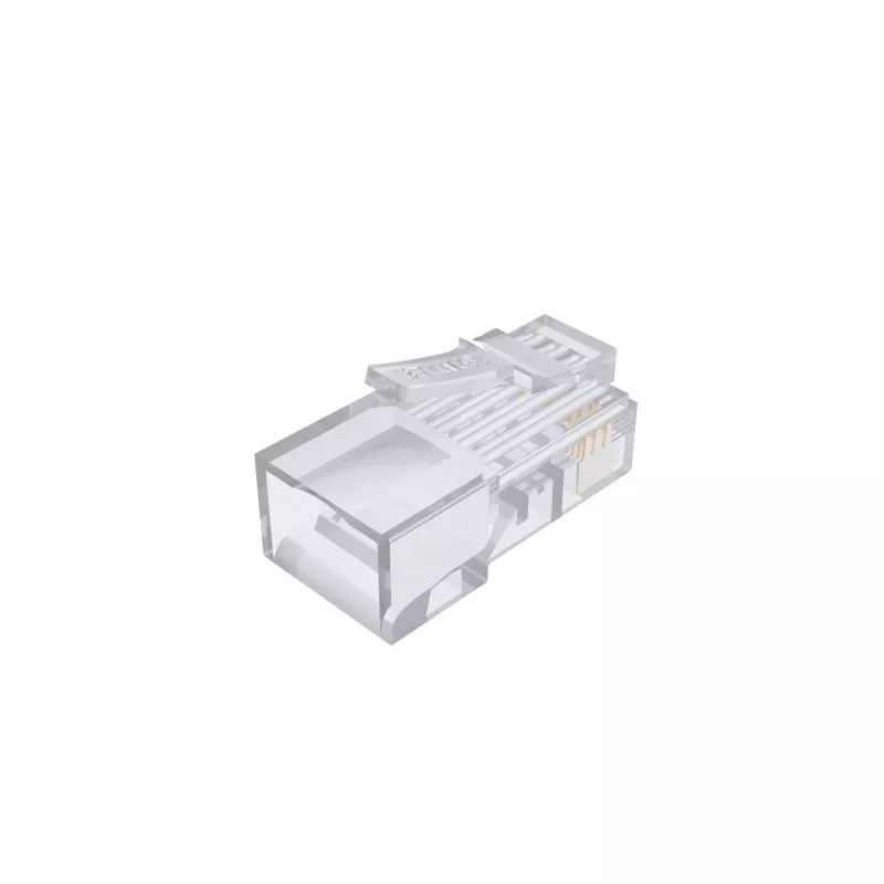 UNITEK Pack de 100 conectores RJ45 modulares Cat.6 Pass-Through (UTP, 23-26AWG, contactos dorados)
