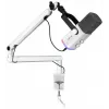 FIFINE TAM8W micrófono dinámico XLR/USB para podcast con brazo articulado, blanco