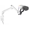 FIFINE TAM8W micrófono dinámico XLR/USB para podcast con brazo articulado, blanco
