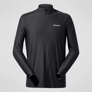 Berghaus 24/7 Tech Tee LS HZ Jet Black hombre manga larga media cremallera
