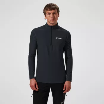 Berghaus 24/7 Tech Tee LS HZ Jet Black hombre manga larga media cremallera