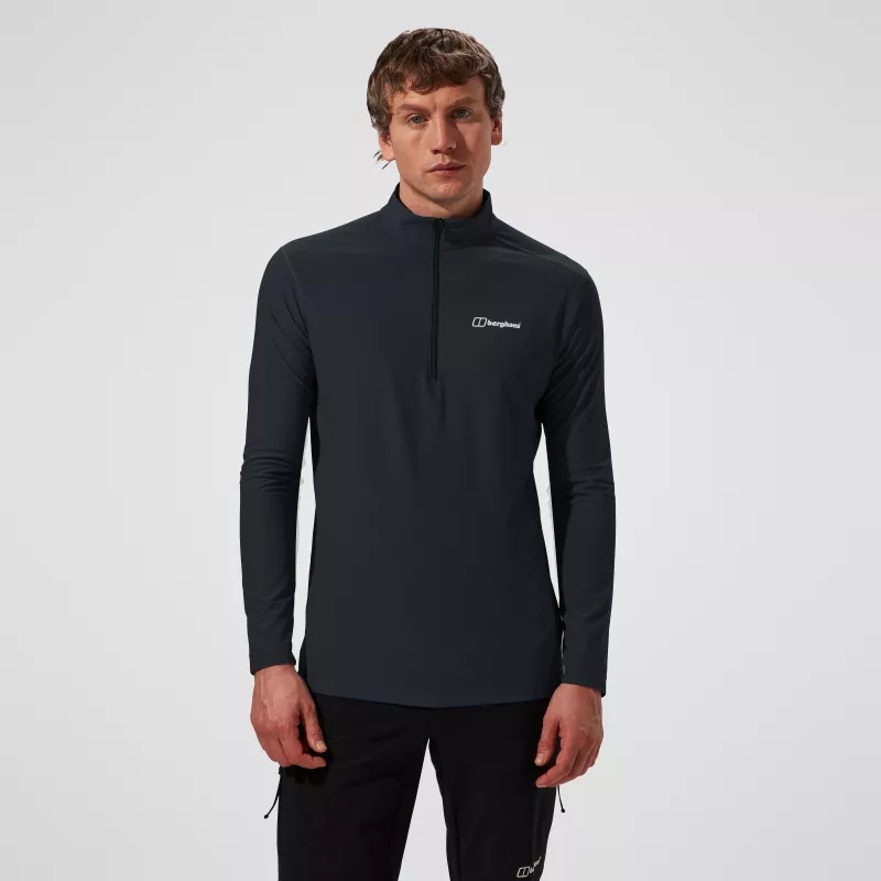 Berghaus 24/7 Tech Tee LS HZ Jet Black hombre manga larga media cremallera