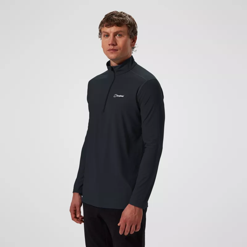 Berghaus 24/7 Tech Tee LS HZ Jet Black hombre manga larga media cremallera