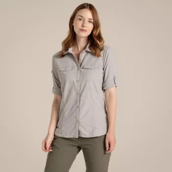 Craghoppers NosiLife Adventure LS Shirt III camisa de viaje mujer - Soft Mushroom