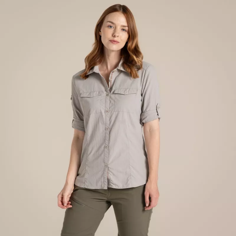 Craghoppers NosiLife Adventure LS Shirt III camisa de viaje mujer - Soft Mushroom