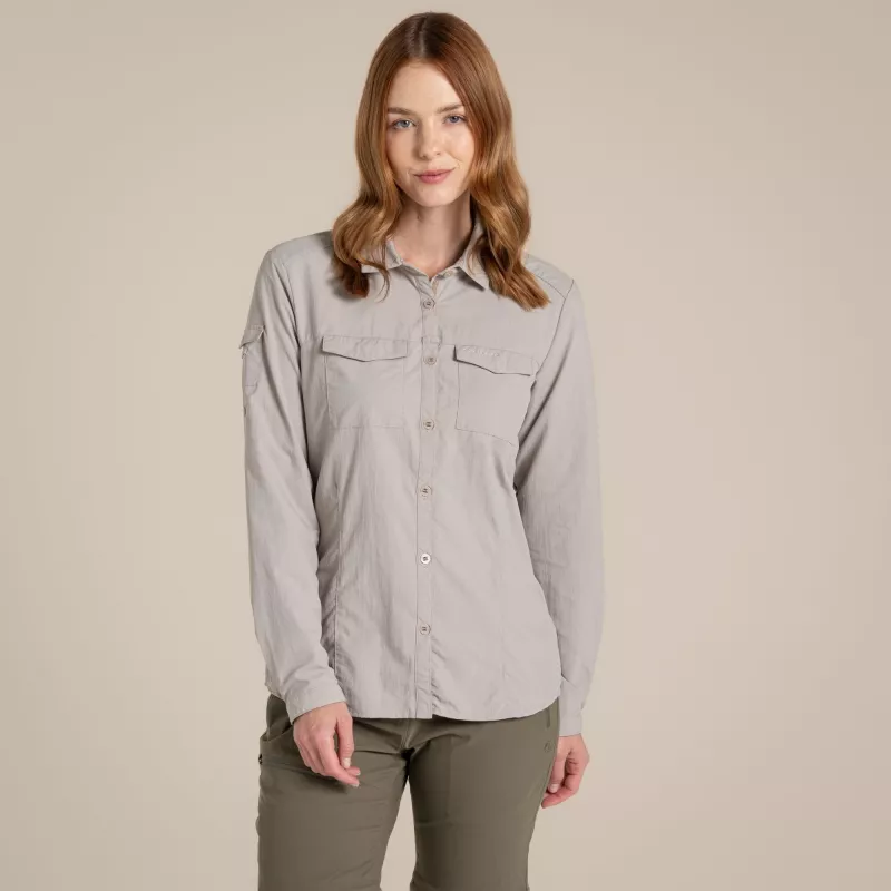 Craghoppers NosiLife Adventure LS Shirt III camisa de viaje mujer - Soft Mushroom