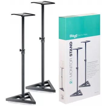 Stagg SMOS-10 SET par de soportes de acero para monitores con altura telescópica ajustable