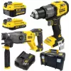 Set de taladro percutor y atornillador de impacto a batería STANLEY V20 18V con baterías de 4.0Ah y 2.0Ah