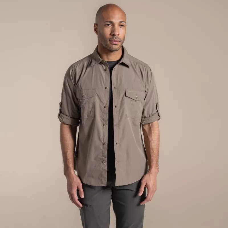 Camisa de manga larga Craghoppers Kiwi II hombre Pebble XL