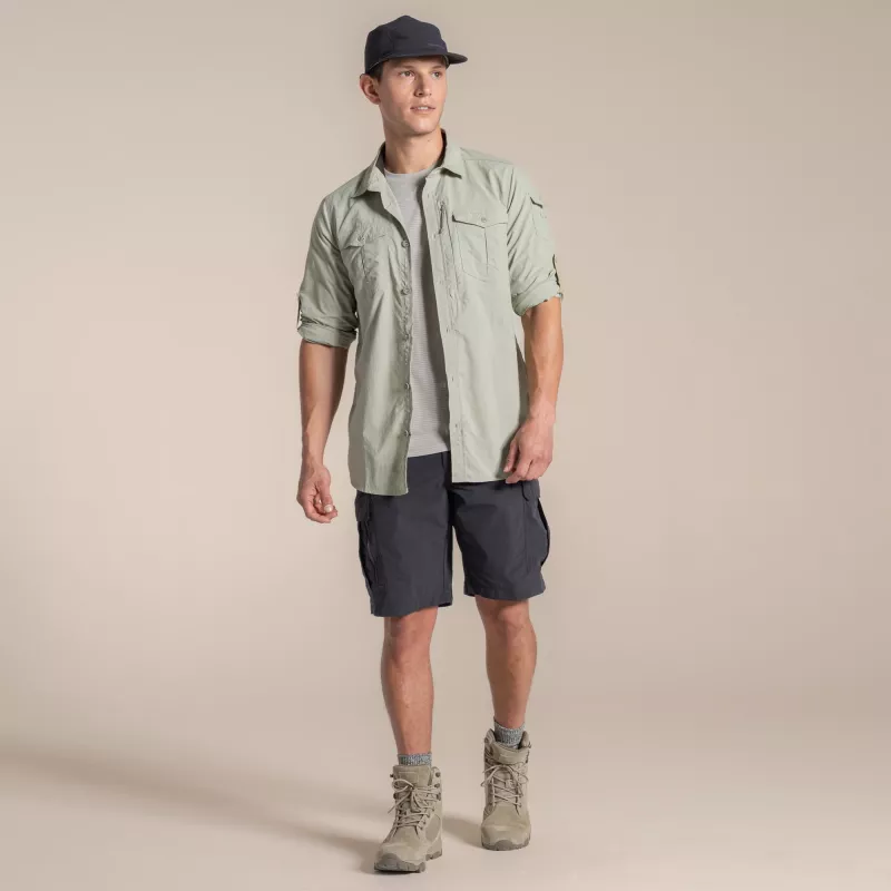 Camisa de viaje Craghoppers NosiLife Adventure LS Shirt III - hombre, Bay Leaf, Medium