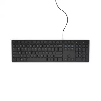 Teclado USB con cable Dell KB216-BK-US, distribución QWERTY UK, negro