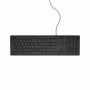 Teclado USB con cable Dell KB216-BK-US, distribución QWERTY UK, negro