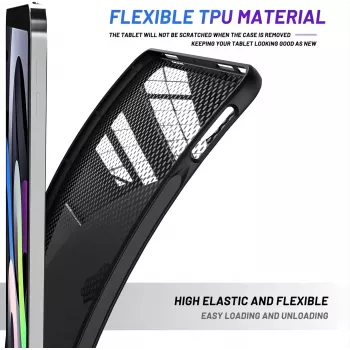 MRDISC funda trasera para Apple iPad Pro M4 negra TPU - funda delgada amortiguadora de impactos con bordes elevados, superficie mate resistente a arañazos, recortes precisos (MG-BCIPTABPROM4SW)