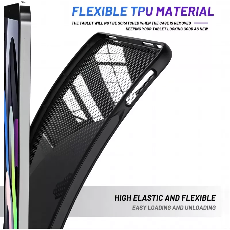 MRDISC funda trasera para Apple iPad Pro M4 negra TPU - funda delgada amortiguadora de impactos con bordes elevados, superficie mate resistente a arañazos, recortes precisos (MG-BCIPTABPROM4SW)