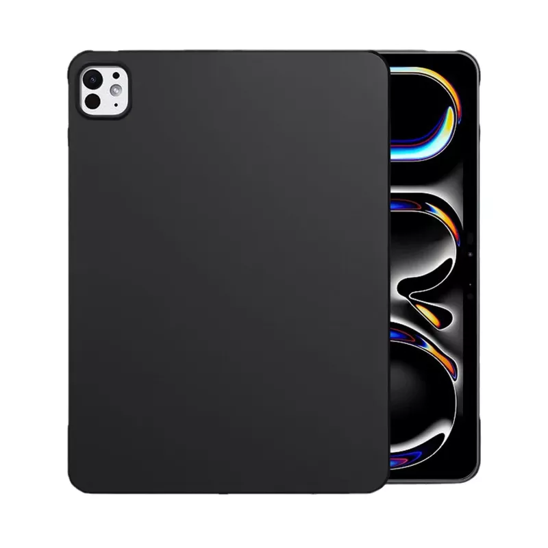 MRDISC funda trasera para Apple iPad Pro M4 negra TPU - funda delgada amortiguadora de impactos con bordes elevados, superficie mate resistente a arañazos, recortes precisos (MG-BCIPTABPROM4SW)
