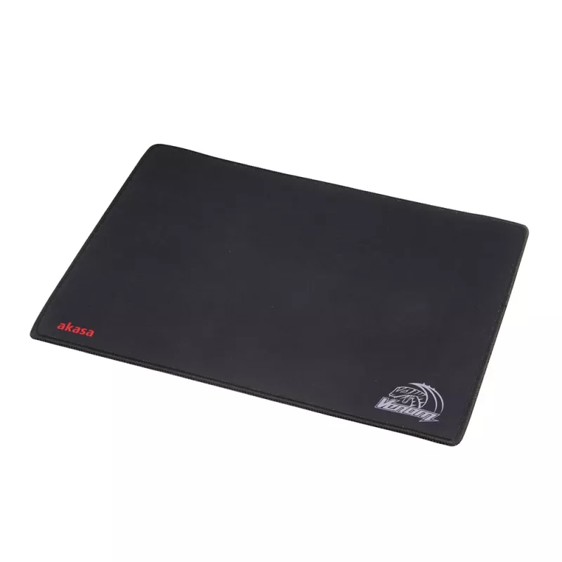 Akasa Venom alfombrilla de ratón gaming – superficie microtexturizada, base de goma antideslizante, bordes cosidos, 3 mm de grosor, negra con acentos amarillo/verde